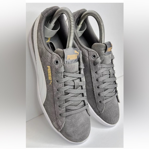 Puma Women's Vikky Soft Foam Comfort Casual Suede Sneakers Grey/White Sz 7 LKNW - Picture 12 of 16
